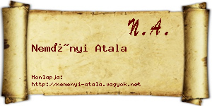 Neményi Atala névjegykártya